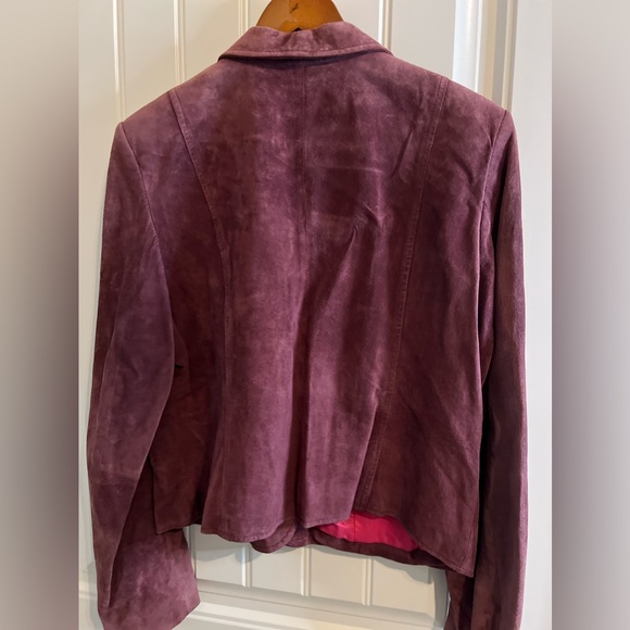 Women's Vintage I.E. Petite Mauve 100% Leather Jacket Size PXL (US 12-14) - Picture 8 of 16